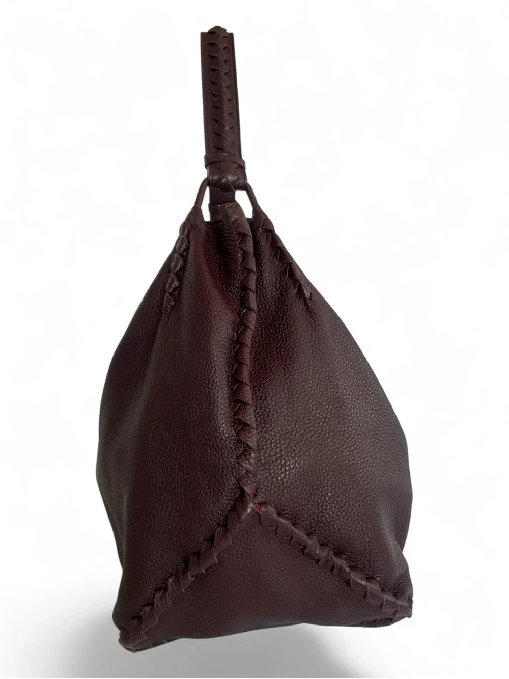 Bottega Veneta Intrecciato Cervo Leather Hobo Shoulder Bag - Burgundy
